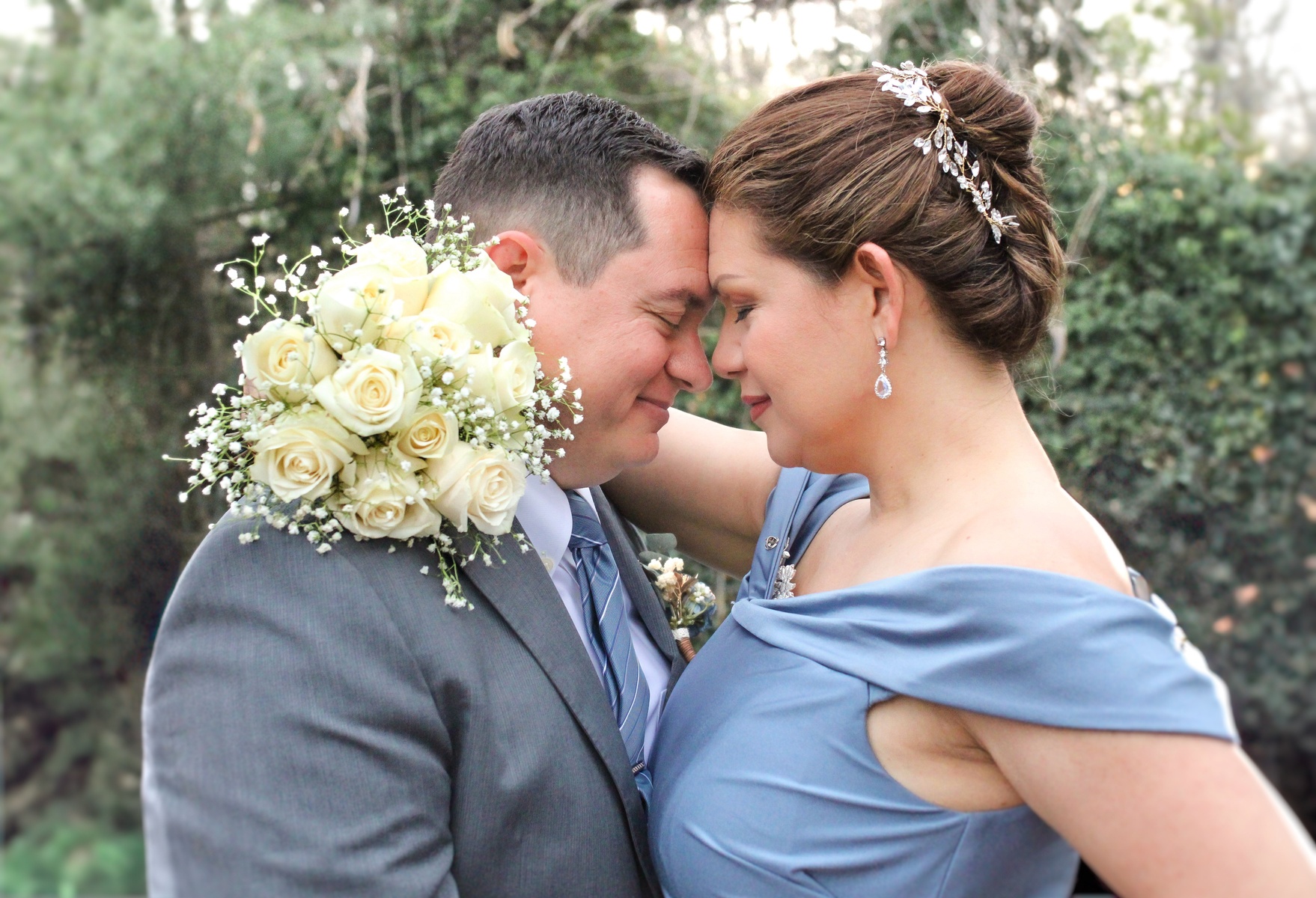 Newlyweds sharing a quiet moment